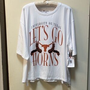 NWT University of Texas Longhorns Champion White and Orange Graphic T-Shirt 2X